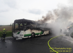 Požár autobusu