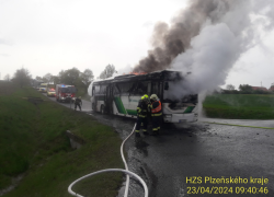 Požár autobusu